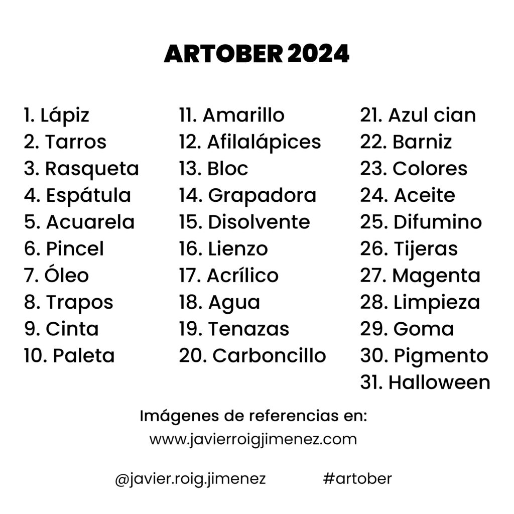 Lista-calendario-Artober-2024_Javier-Roig-Jiménez